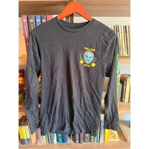 Killer Acid No Bad Trips Long Sleeve Shirt Small Black Alien Psychedelic Graphic